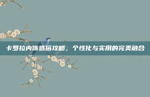 卡罗拉内饰选搭攻略,个性化与实用的完美融合
