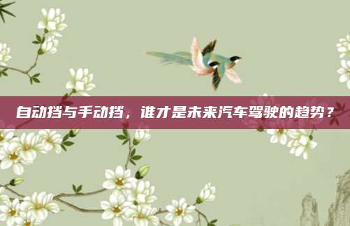 自动挡与手动挡,谁才是未来汽车驾驶的趋势?