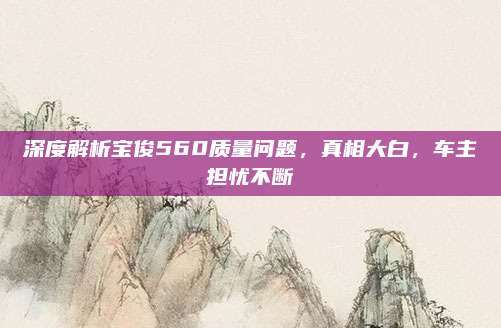 深度解析宝俊560质量问题,真相大白,车主担忧不断