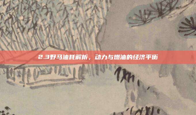 2.3野马油耗解析,动力与燃油的经济平衡