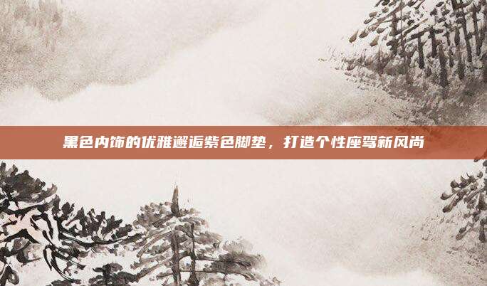 黑色内饰的优雅邂逅紫色脚垫,打造个性座驾新风尚