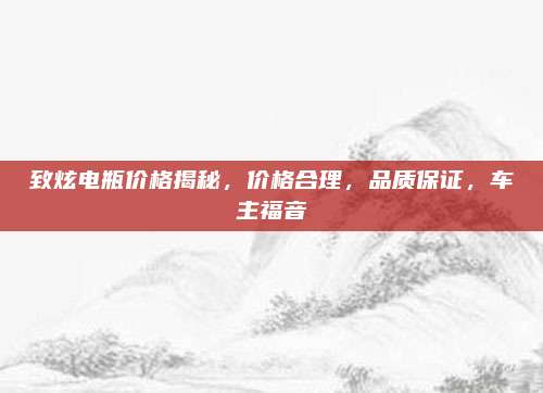 致炫电瓶价格揭秘,价格合理,品质保证,车主福音