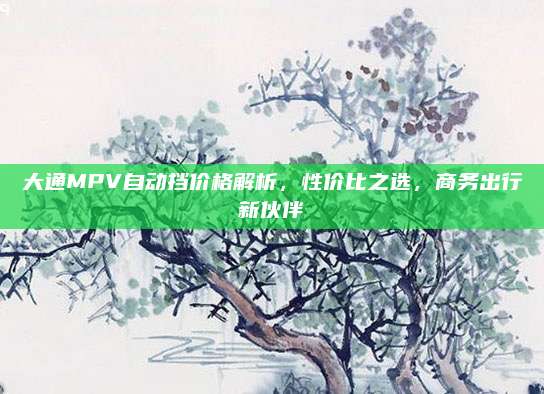 大通MPV自动挡价格解析,性价比之选,商务出行新伙伴
