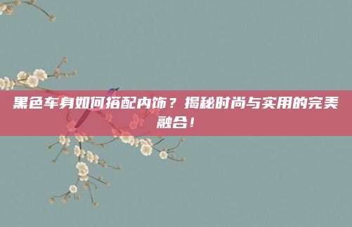 黑色车身如何搭配内饰?揭秘时尚与实用的完美融合!