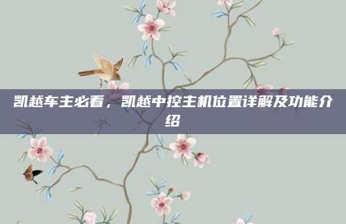 凯越车主必看,凯越中控主机位置详解及功能介绍