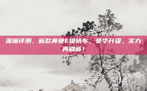 深度评测,新款奔驰E级轿车,豪华升级,实力再刷新!