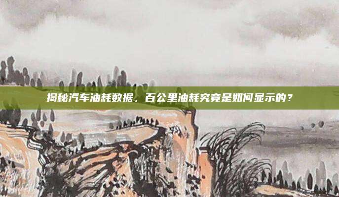揭秘汽车油耗数据,百公里油耗究竟是如何显示的?