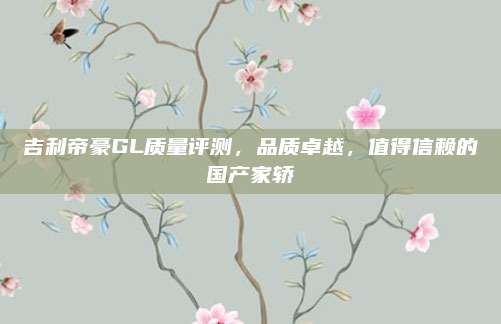 吉利帝豪GL质量评测,品质卓越,值得信赖的国产家轿