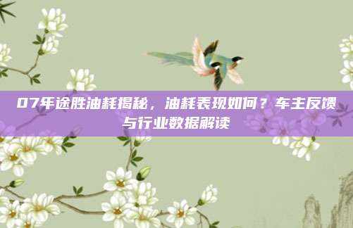 07年途胜油耗揭秘,油耗表现如何?车主反馈与行业数据解读