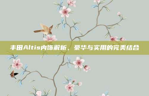丰田Altis内饰解析,豪华与实用的完美结合