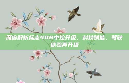深度解析标志408中控升级,科技赋能,驾驶体验再升级