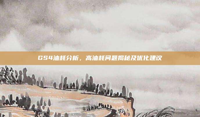 GS4油耗分析,高油耗问题揭秘及优化建议