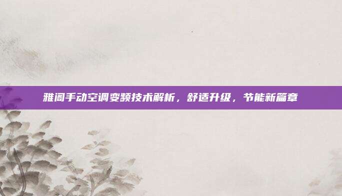 雅阁手动空调变频技术解析,舒适升级,节能新篇章