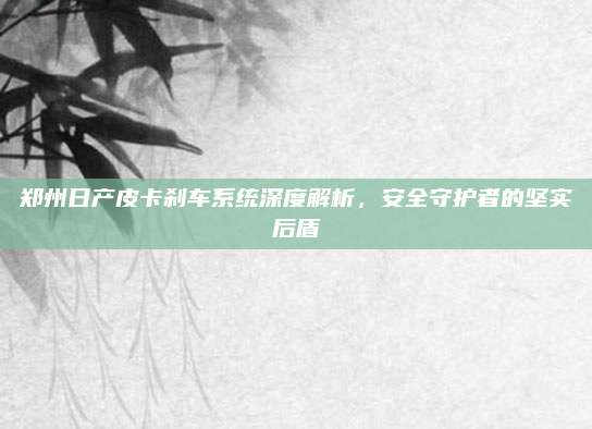 郑州日产皮卡刹车系统深度解析，安全守护者的坚实后盾