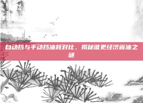 自动挡与手动挡油耗对比,揭秘谁更经济省油之谜