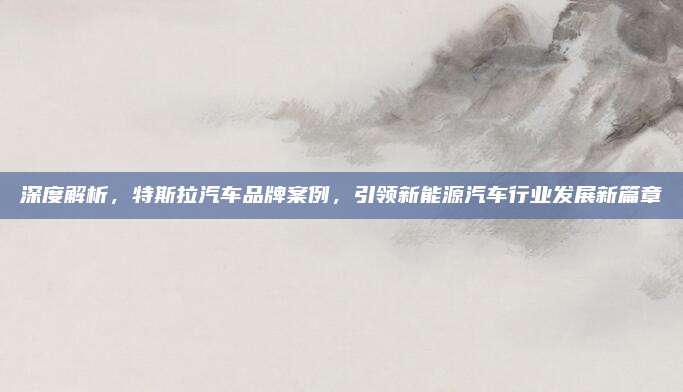 深度解析,特斯拉汽车品牌案例,引领新能源汽车行业发展新篇章