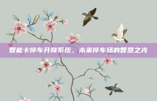 智能卡停车升降系统,未来停车场的智慧之光