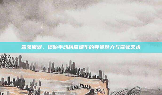 驾驭巅峰,揭秘手动档高端车的尊贵魅力与驾驶艺术