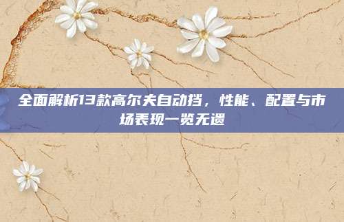 全面解析13款高尔夫自动挡,性能、配置与市场表现一览无遗
