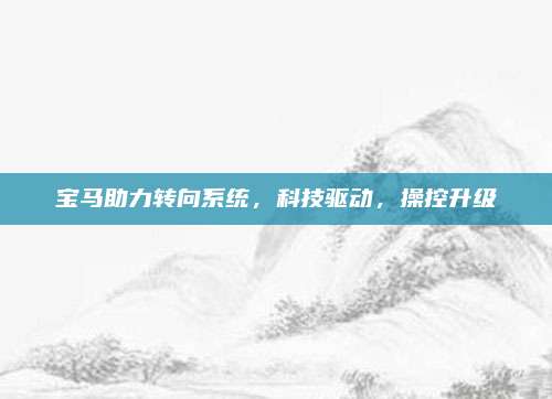 宝马助力转向系统,科技驱动,操控升级