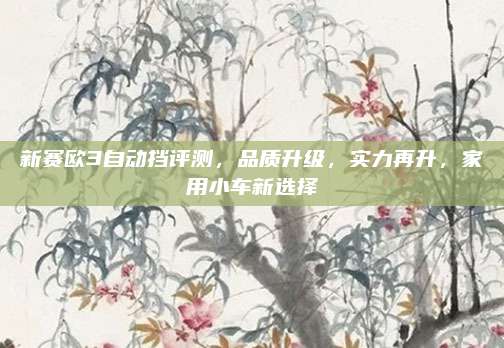 新赛欧3自动挡评测,品质升级,实力再升,家用小车新选择