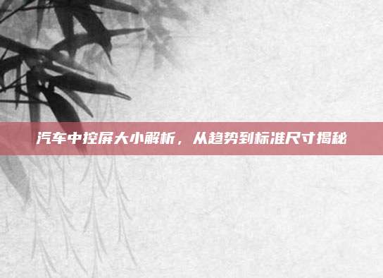汽车中控屏大小解析,从趋势到标准尺寸揭秘