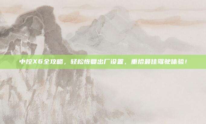 中控X6全攻略,轻松恢复出厂设置,重拾最佳驾驶体验!
