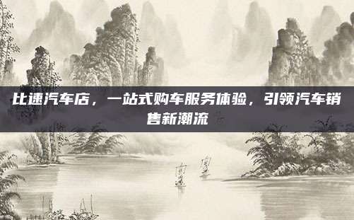 比速汽车店,一站式购车服务体验,引领汽车销售新潮流