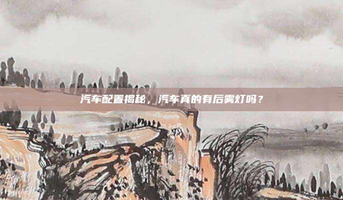 汽车配置揭秘,汽车真的有后雾灯吗?