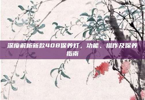深度解析新款408保养灯,功能、操作及保养指南