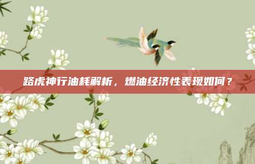 路虎神行油耗解析,燃油经济性表现如何?