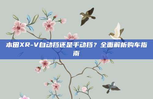 本田XR-V自动挡还是手动挡?全面解析购车指南