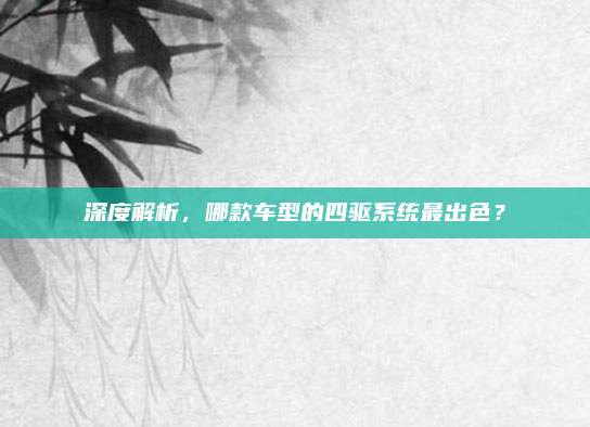 深度解析,哪款车型的四驱系统最出色?