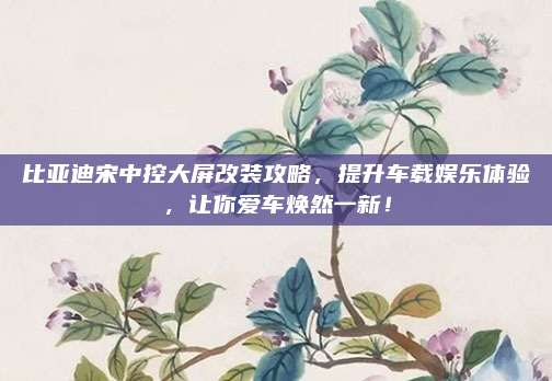 比亚迪宋中控大屏改装攻略,提升车载娱乐体验,让你爱车焕然一新!