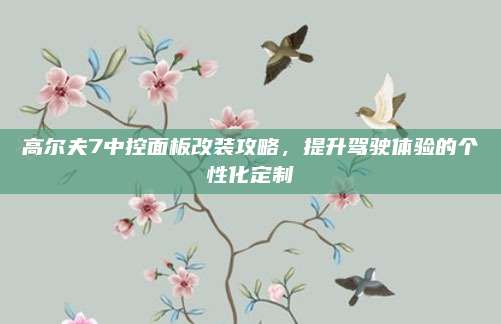 高尔夫7中控面板改装攻略,提升驾驶体验的个性化定制