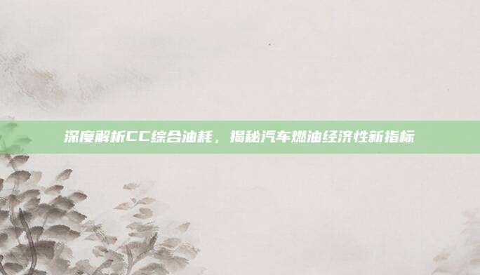 深度解析CC综合油耗,揭秘汽车燃油经济性新指标