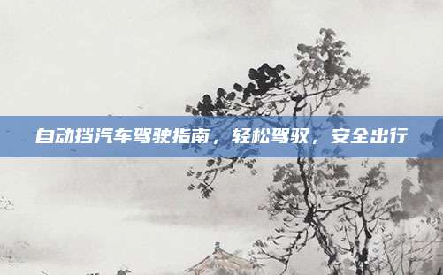 自动挡汽车驾驶指南,轻松驾驭,安全出行