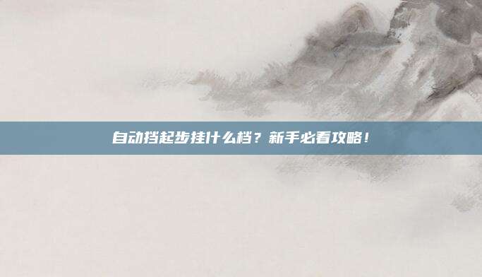 自动挡起步挂什么档?新手必看攻略!