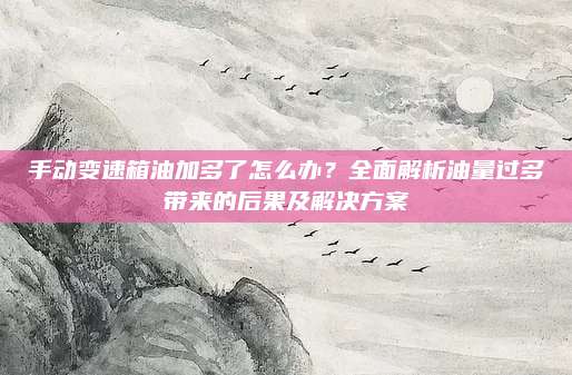 手动变速箱油加多了怎么办?全面解析油量过多带来的后果及解决方案