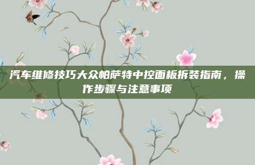 汽车维修技巧大众帕萨特中控面板拆装指南,操作步骤与注意事项