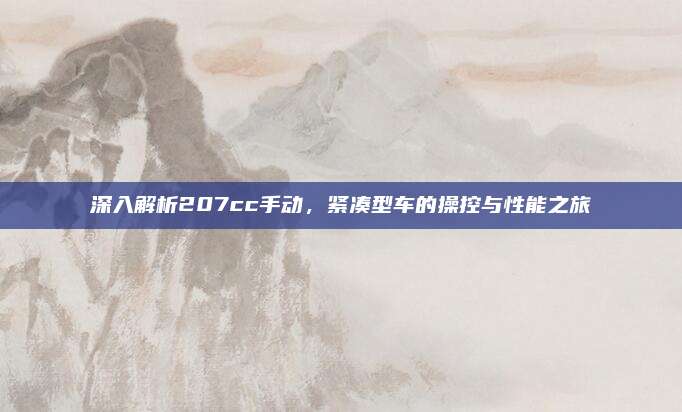 深入解析207cc手动,紧凑型车的操控与性能之旅