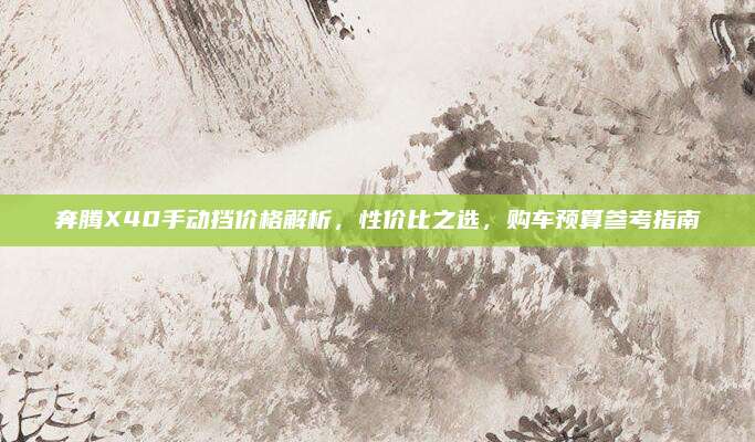 奔腾X40手动挡价格解析，性价比之选，购车预算参考指南
