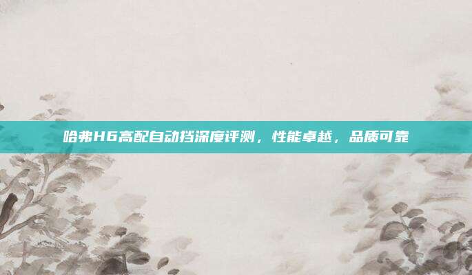 哈弗H6高配自动挡深度评测,性能卓越,品质可靠