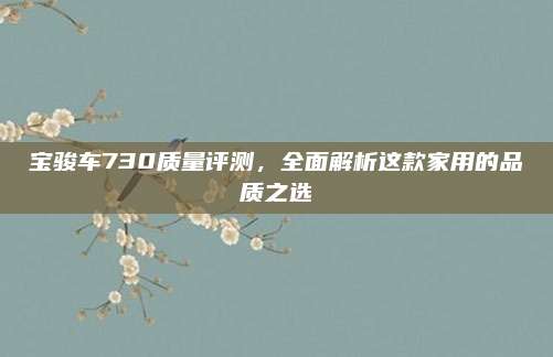 宝骏车730质量评测,全面解析这款家用的品质之选