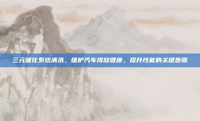 三元催化系统清洗,维护汽车排放健康,提升性能的关键步骤