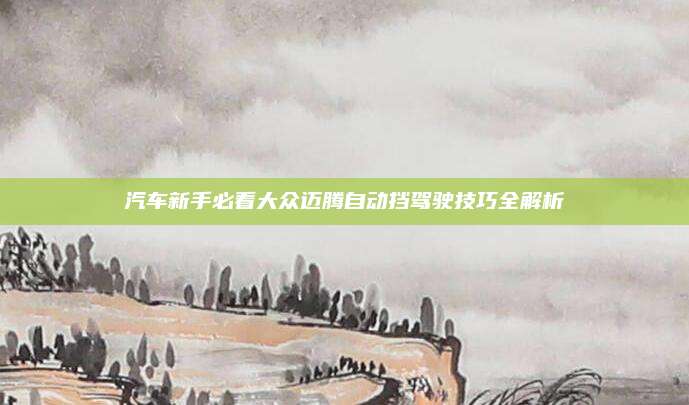 汽车新手必看大众迈腾自动挡驾驶技巧全解析
