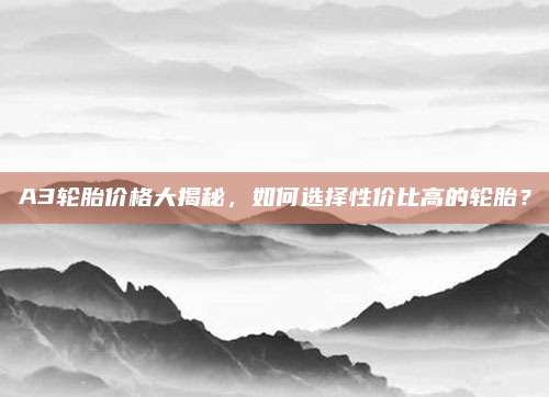 A3轮胎价格大揭秘，如何选择性价比高的轮胎？