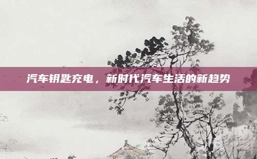 汽车钥匙充电，新时代汽车生活的新趋势