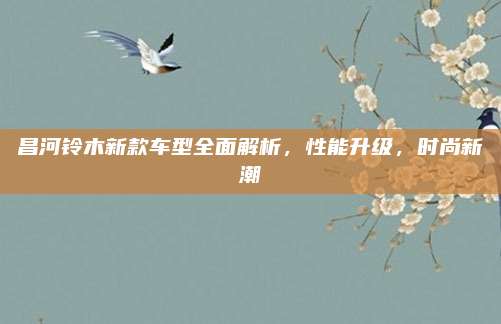 昌河铃木新款车型全面解析,性能升级,时尚新潮