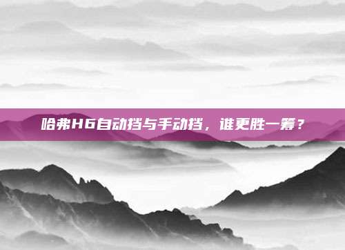 哈弗H6自动挡与手动挡,谁更胜一筹?